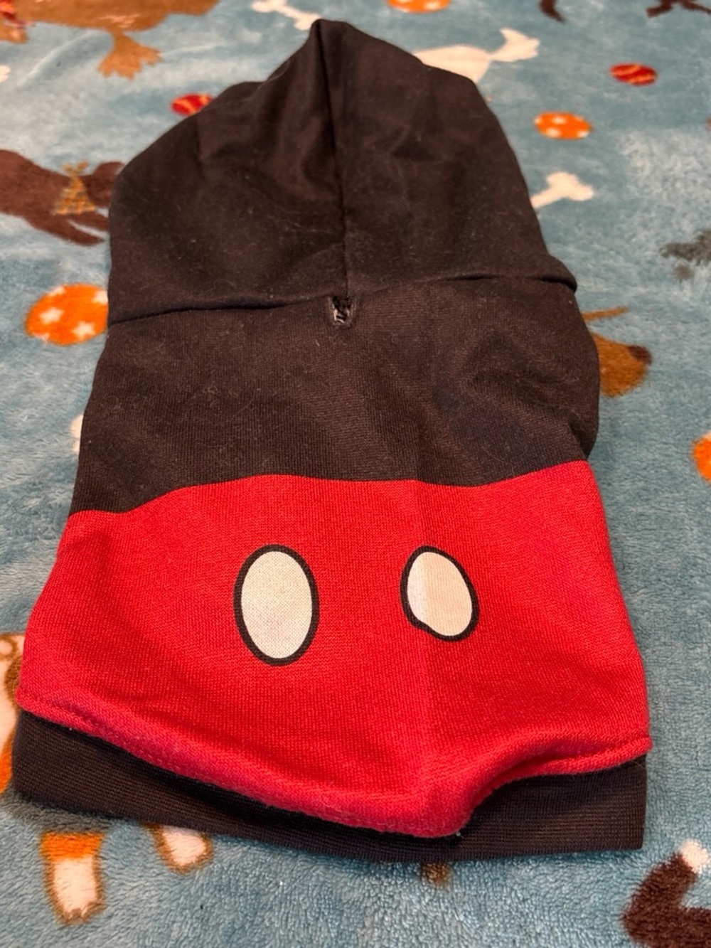 Kids Black and Red Hooded One-Piece with Character Pocket Detail small/medium